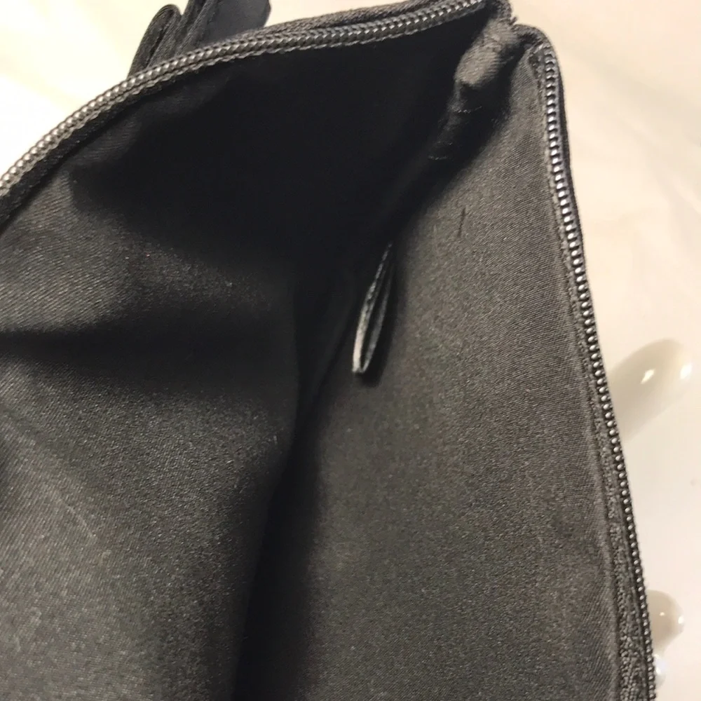 Black Giorgio Armani My Way Textured Clutch Purse Travel Cosmetics Bag NWOT